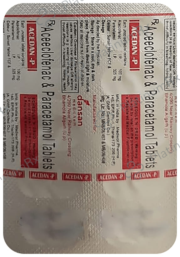 Acedan P 100/325mg Tablet 10s
