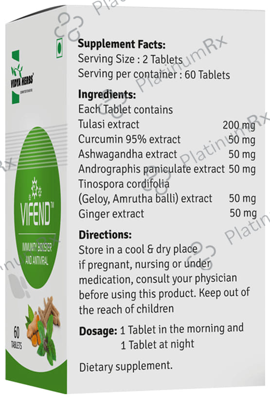 Vidya Herbs Vifend Immunity Booster and Antiviral Tablet