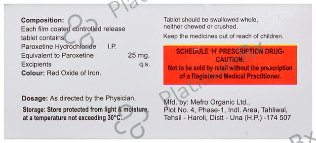 Paxtine 25mg Tablet CR 10s