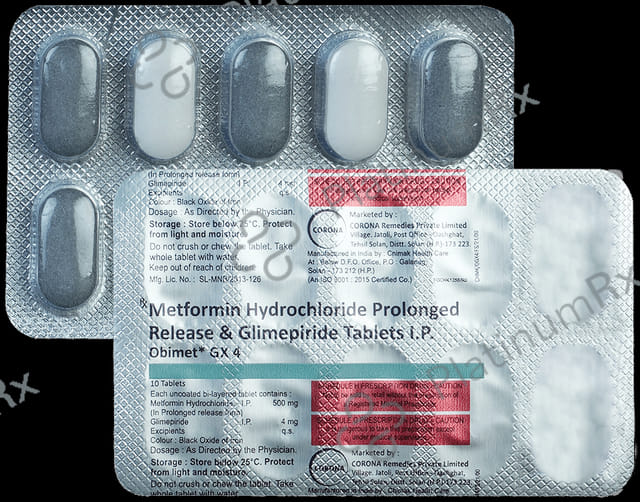 Obimet GX 4/500mg Tablet PR 10s