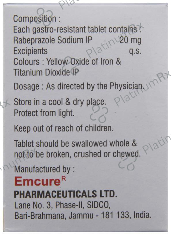 Rabifast 20mg Tablet 15s