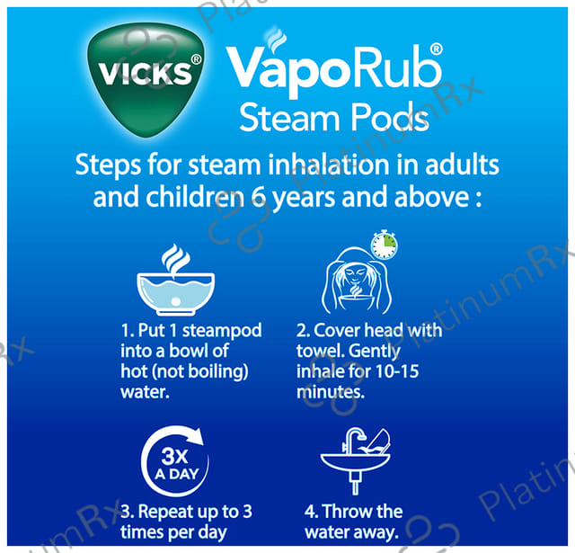 Vicks VapoRub Steam Pods Capsules 4s