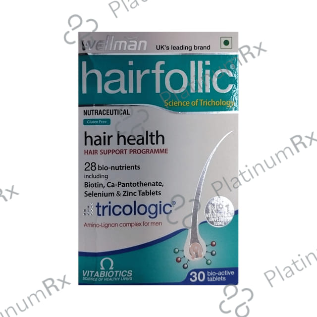Wellman Hairfollic Hair Supplement Gluten Free Tablet 10s