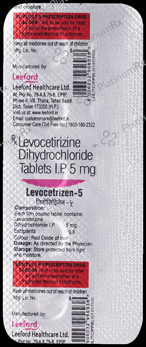 Levocetrizen 5mg Tablet 10s