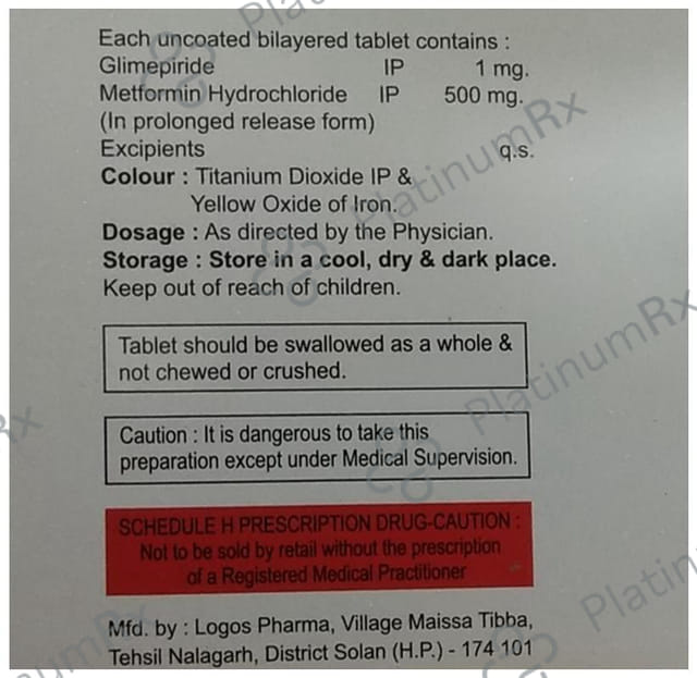 Gmryl M 1/500mg Tablet PR 10s