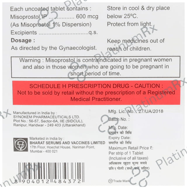 Miso-Gyn 600mcg Tablet