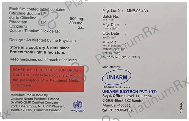 Citiarm P 500/800mg Tablet 10s