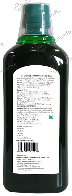 Arogya Giloy Juice (1ltr Each) 1 Bottle