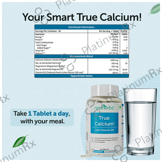Neuherbs True Calcium Tablet 60s