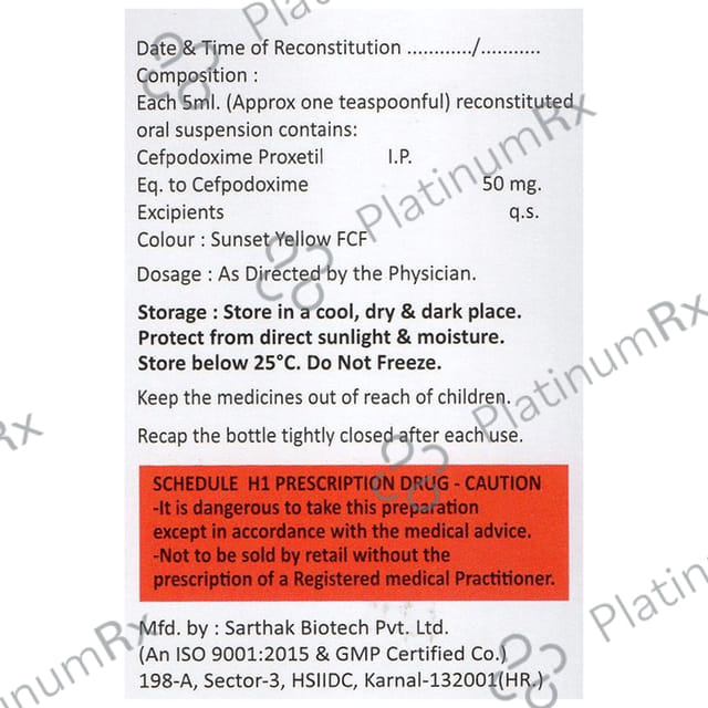 Kedicef-O 50 Dry Syrup