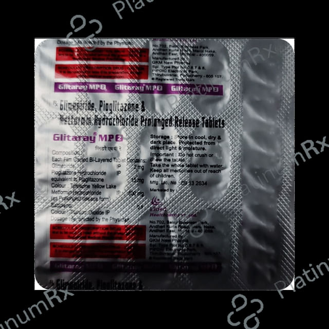 Glitaray MP 2/500/15mg Tablet PR 15s