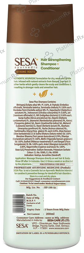 Sesa Ayurvedic Strong Roots Hair Strengthening Shampoo+Conditioner
