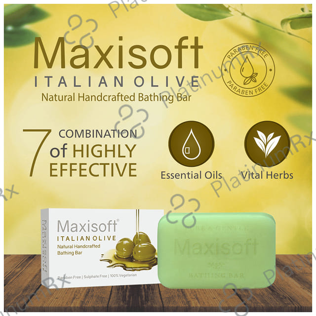 Maxisoft Italian Olive Bathing Bar (75gm Each) 3 units