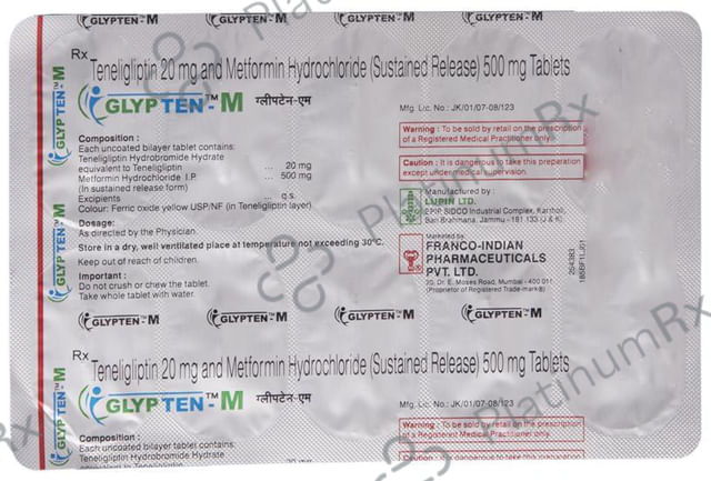 Glypten M 500/20mg Tablet SR 10s