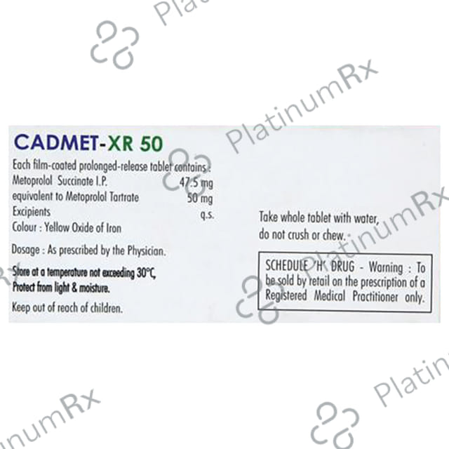 Cadmet XR 50mg Tablet PR 10s