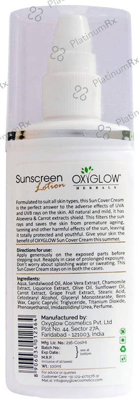 Oxyglow Herbals Sunscreen SPF 30++ Lotion 100ml
