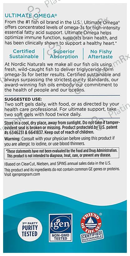 Nordic Naturals Ultimate Omega 1000mg Softgel Lemon