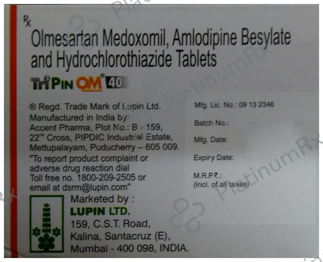 Tripin OM 40/12.5/5mg Tablet 10s