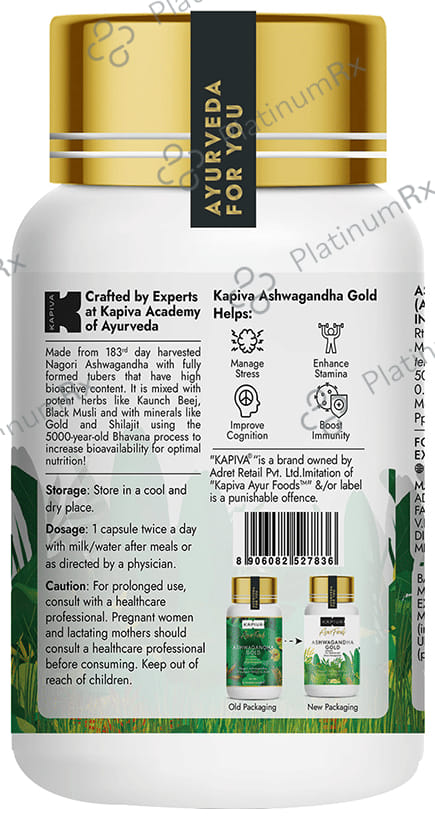 Kapiva Ayur Foods Ashwagandha Gold Capsules - for Stamina & Stress Management Capsule