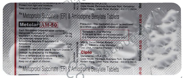 Metolar AM 5/50mg Tablet 10s