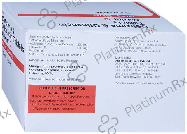 Abixim O 200/200mg Tablet 10s