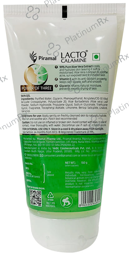 Lacto Calamine Aloe Vera Gel 150gm