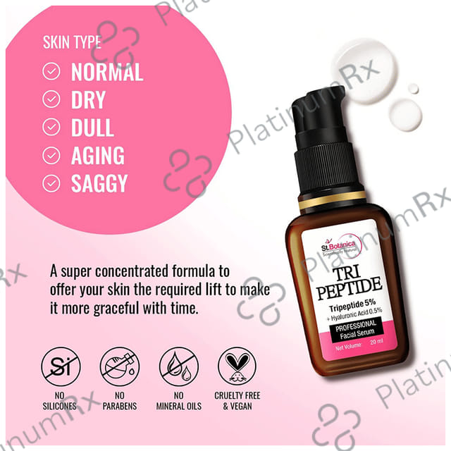 St.Botanica Tri Peptide 5% + Hyaluronic Acid 0.5% Professional Facial Serum