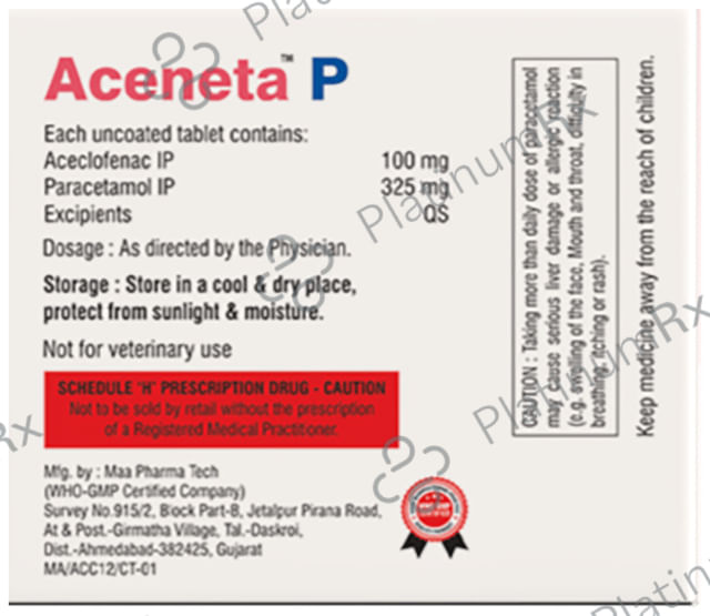 Aceneta P 100/325mg Tablet 10s