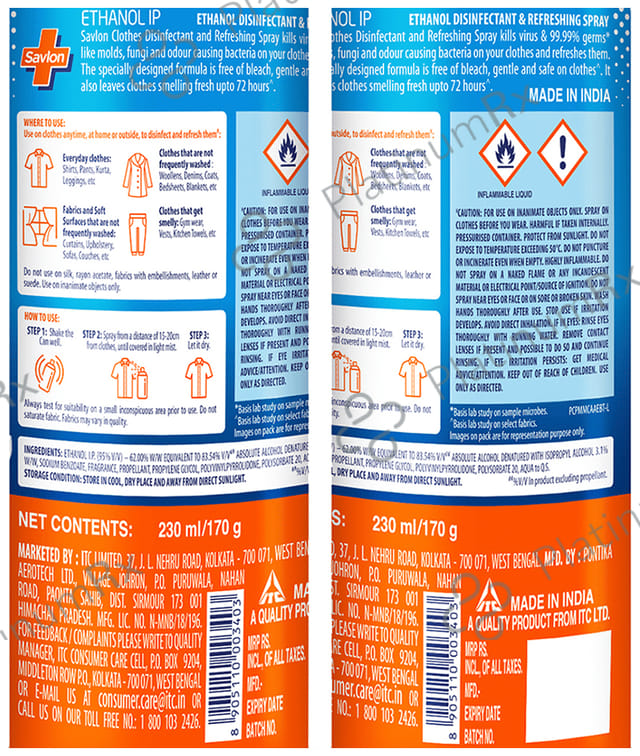 Savlon Clothes Disinfectant & Refreshing Spray Fresh Breeze