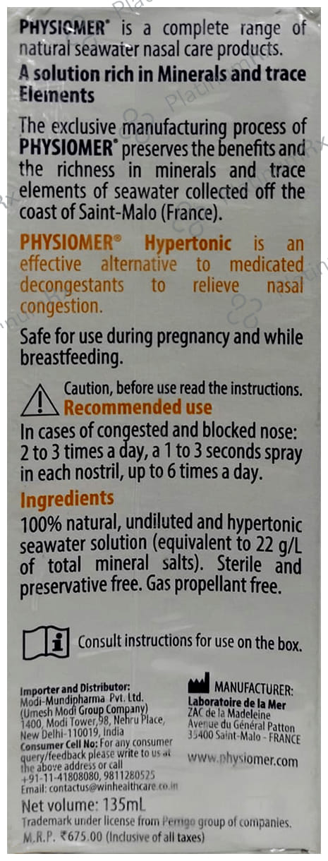 Physiomer Hypertonic Nasal Spray 135ml