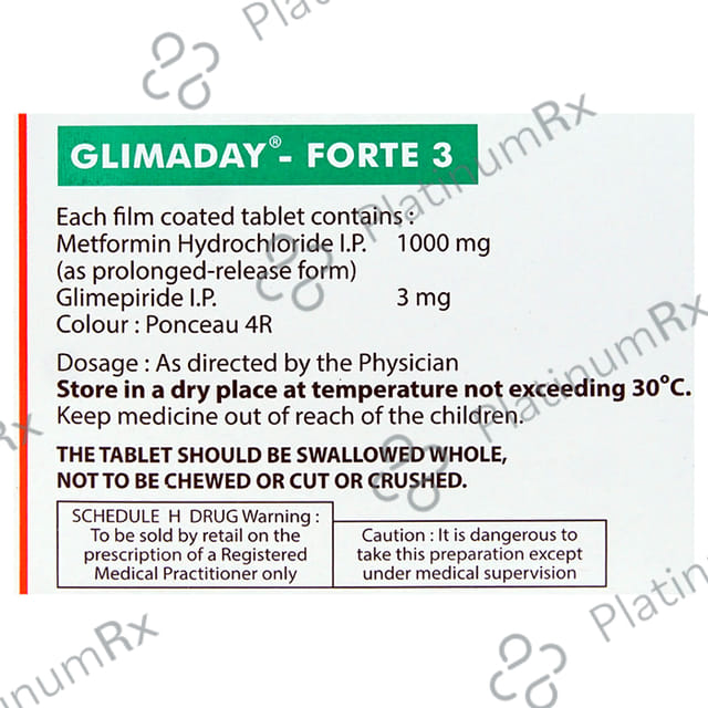 Glimaday Forte 3/1000mg Tablet PR 10s