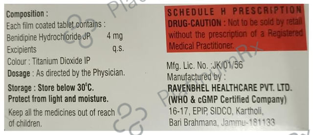 Benidin 4mg Tablet 15s