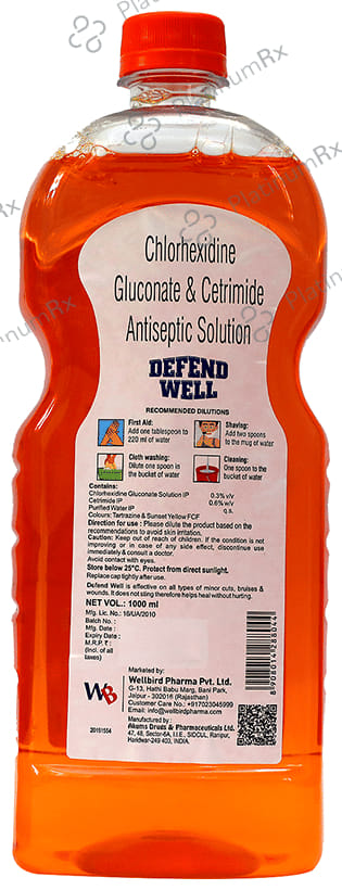Defend Well Antiseptic Liquid 1000ml