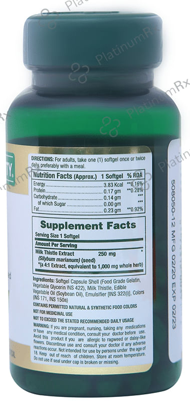 Nature's Bounty Milk Thistle 1000mg Softgel