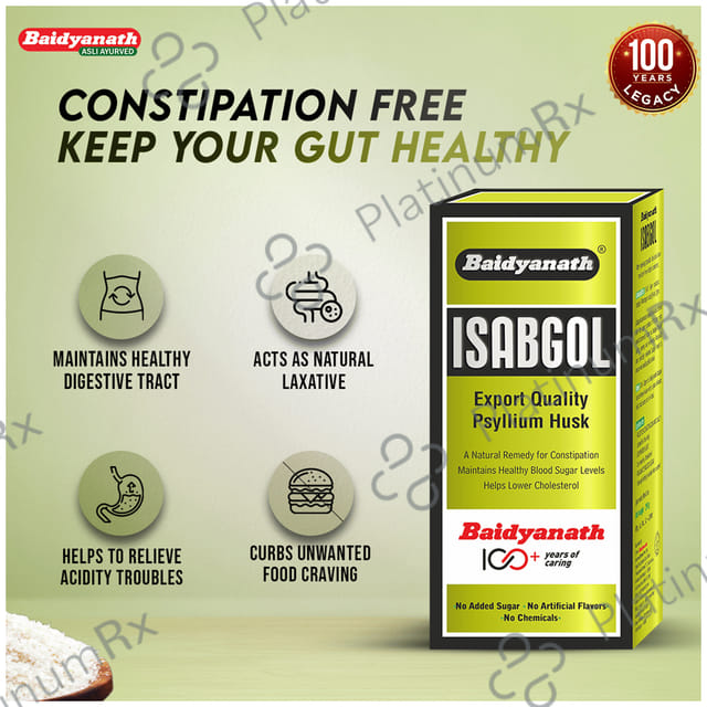 Baidyanath Vansaar Isabgol Psyllium Husk Powder - For Immunity & Constipation Relief 200 gm
