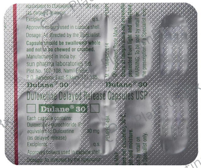 Dulane 30mg Capsule 10s