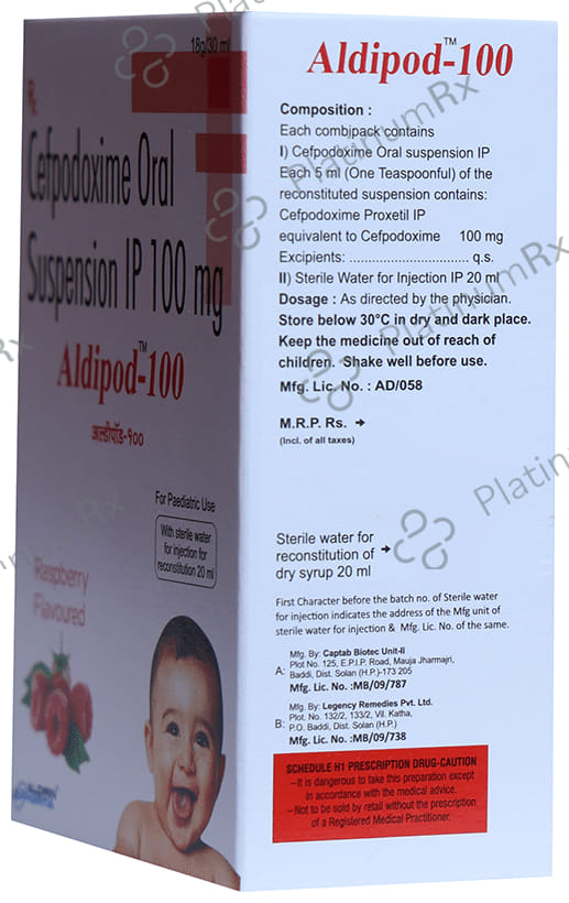Aldipod 100 Oral Suspension Raspberry
