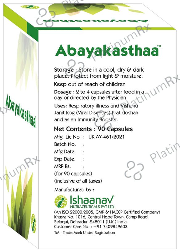 Abayakasthaa Natural Immunity Booster Capsule