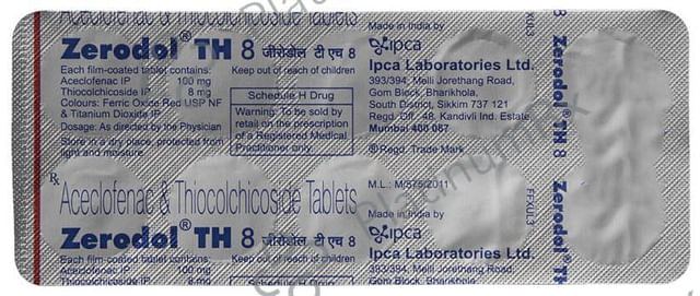 Zerodol TH100/8mg Tablet 10s