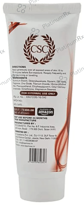 CSC ZN Sun Block Brown Zinc SPF 50+ Cream 75gm