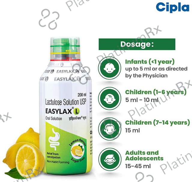 Easylax L 10gm Oral Solution Lemon 200ml