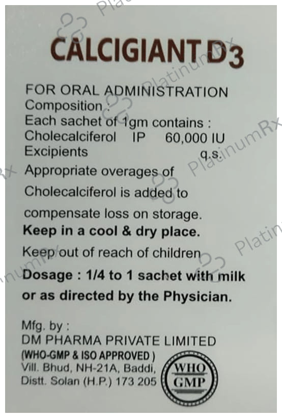 Calcigiant D3 60000IU Orange Flavour Granules 1gm
