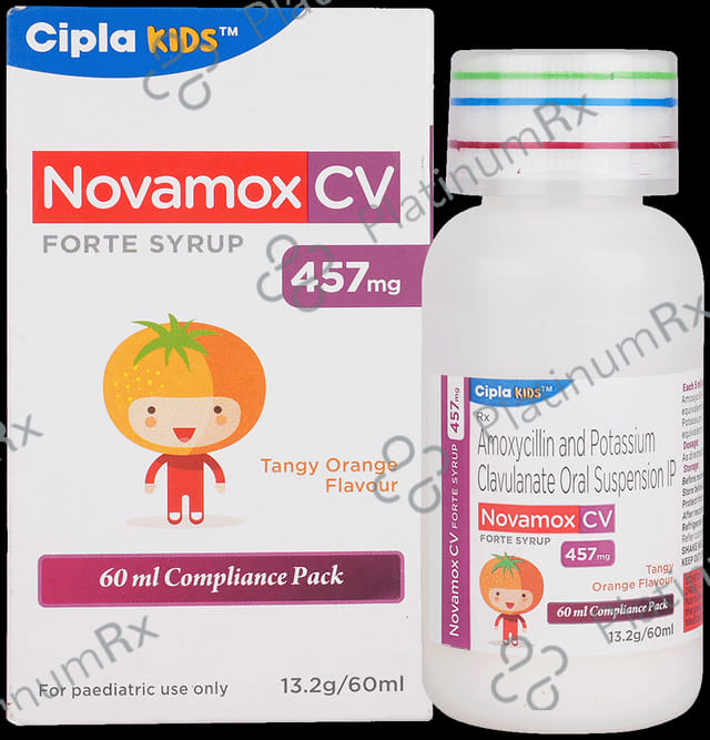 Novamox CV Forte 400/57mg Tangy Orange Syrup 60ml