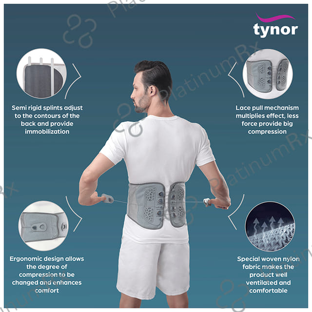 Tynor A 30 Lace Pull L.S. Belt XXL-XXXL Grey