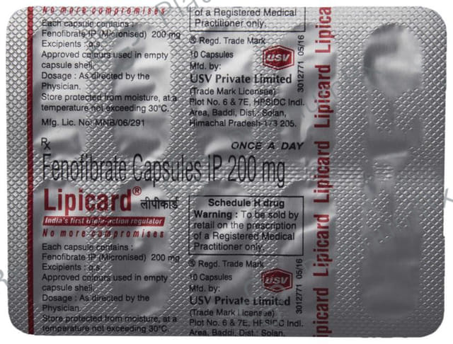 Lipicard 200mg Capsule 10s