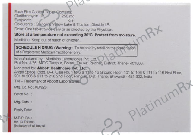 Claribid 250mg Tablet 10s