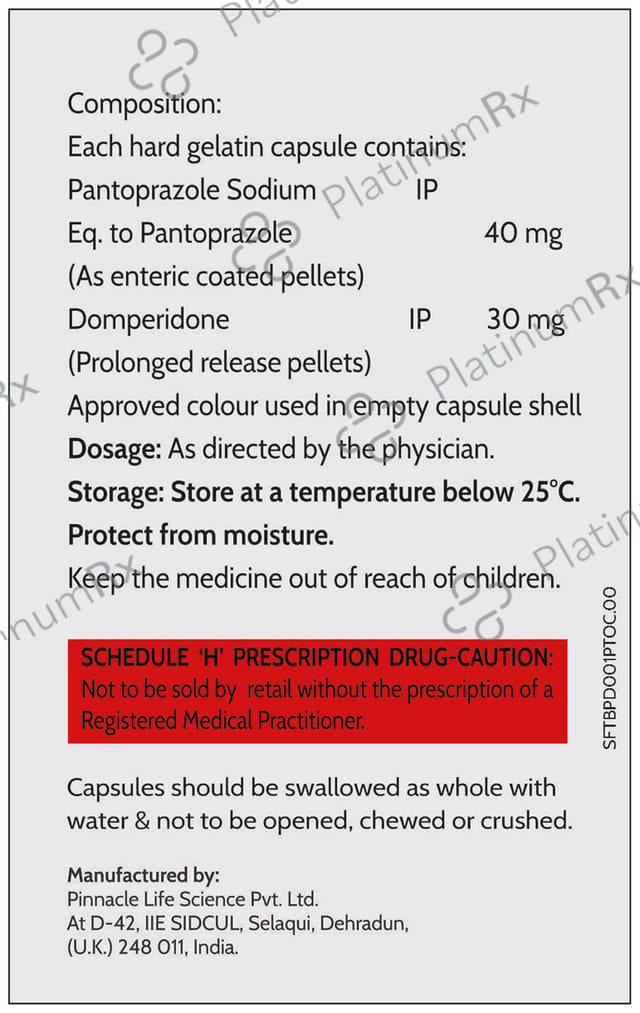 Kriam Pharma Pantoprazole and 30/40mg Domperidone Capsule PR 10s