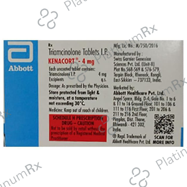 Kenacort 4mg Tablet 15s