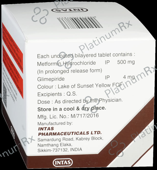 Zoryl M4 4/500mg Tablet PR 15s