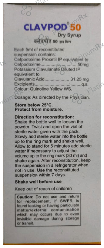 Clavpod 50 Dry Syrup Pineapple
